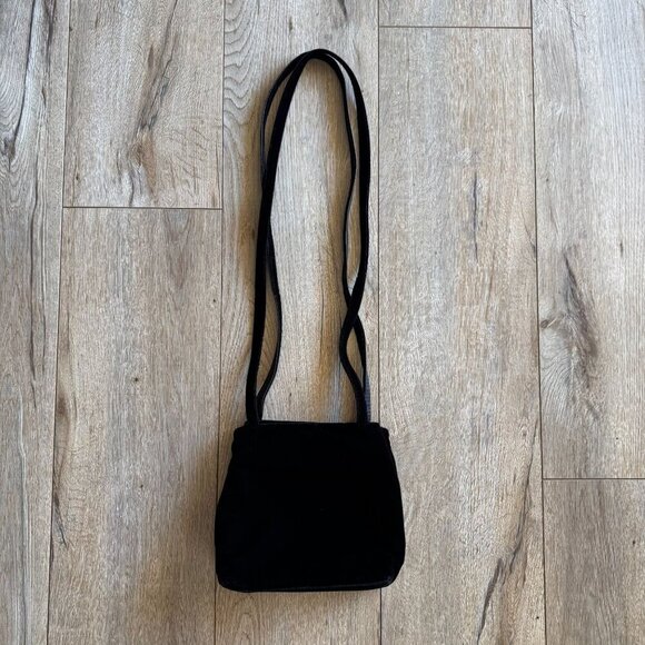 Vintage Nine West Black Velvet Double Shoulder Strap Square Whimsigoth Purse - Picture 6 of 13